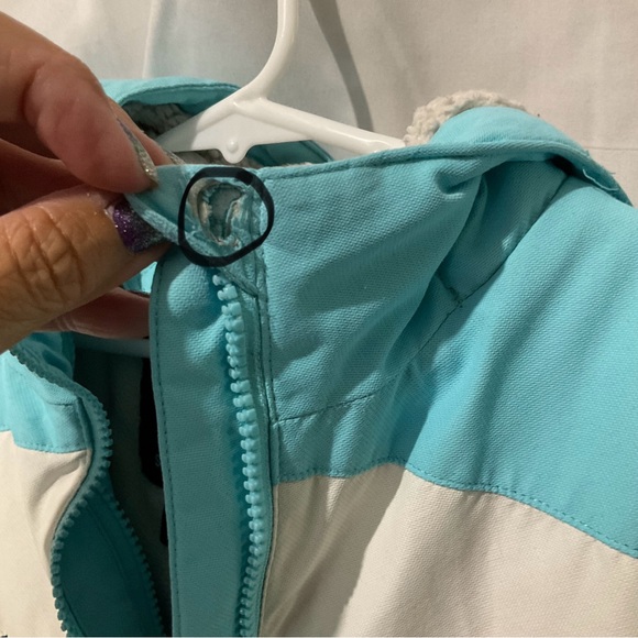 Swiss Tech Girls Winter Coat Double Zipper Size 4/5 XS/XCH Blue/White/Green - Picture 11 of 16